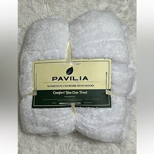 Pavilia Women’s Plush Robe With Hood-White